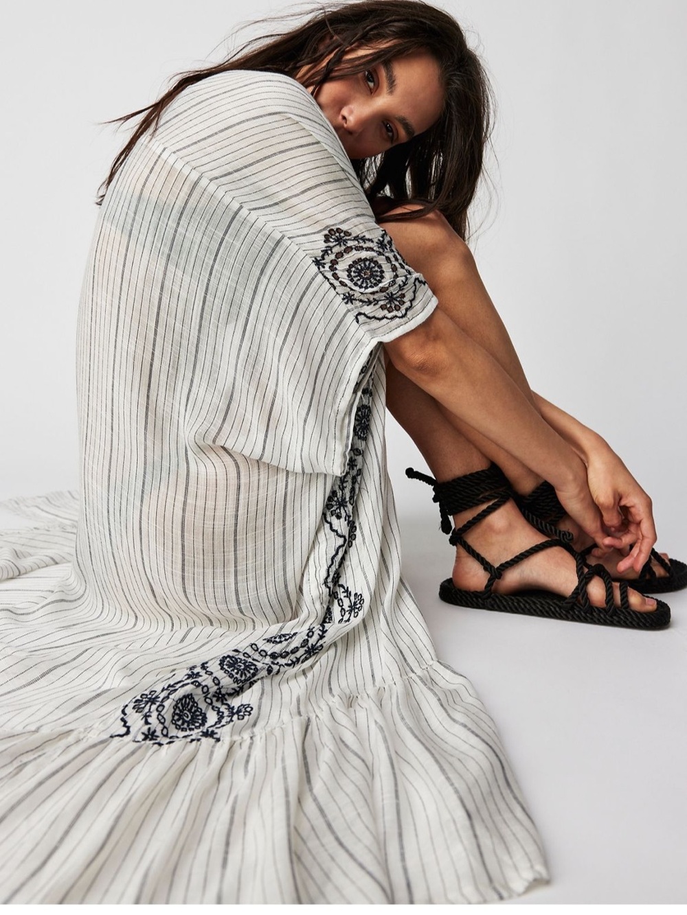 Free People Lovers Lane Ruffle Kimono